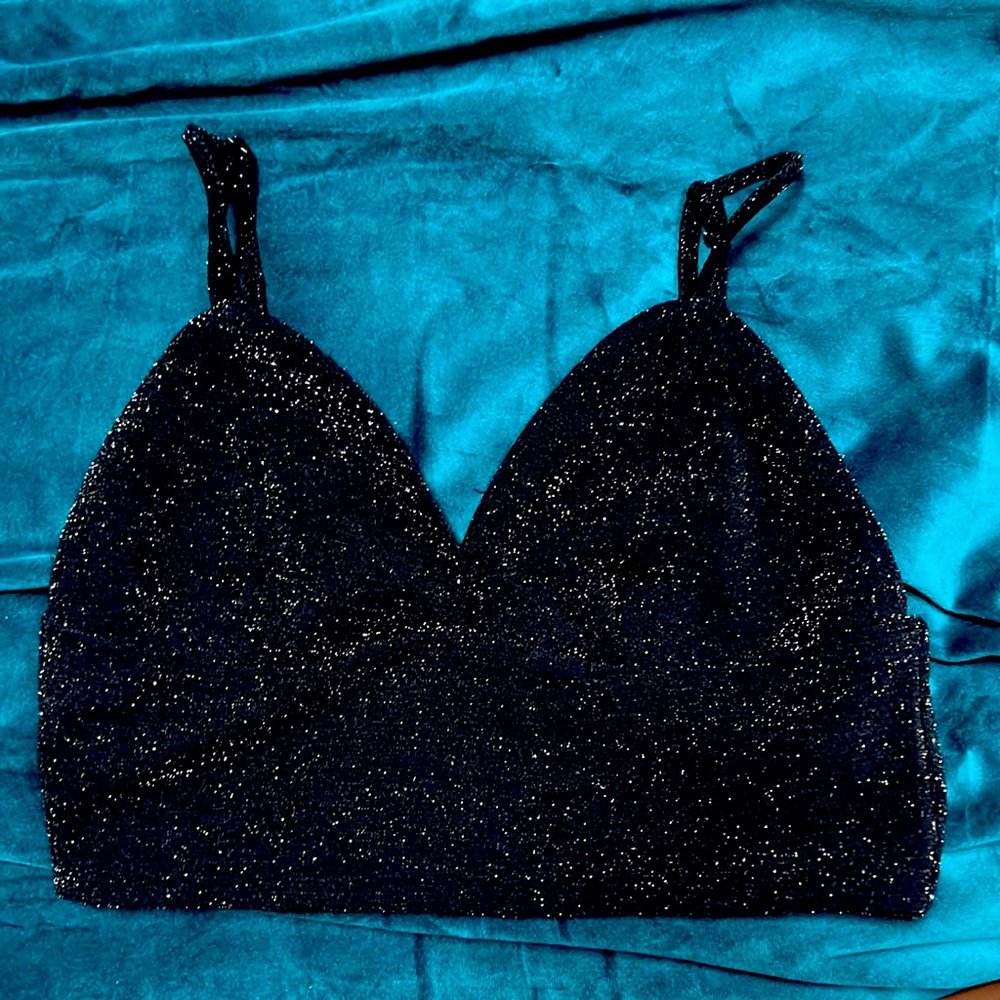 Garage Sierra Furtado Sparkly Black Cropped Top